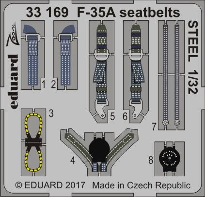 Eduard - F-35A Seatbelts Steel for Italeri