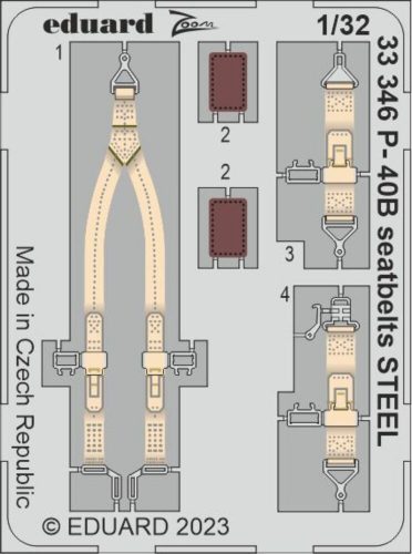 Eduard - P-40B seatbelts STEEL 1/32 GREAT WALL HOBBY