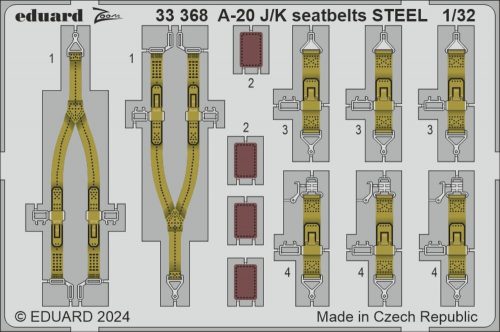 Eduard - A-20J/K seatbelts STEEL  HKM