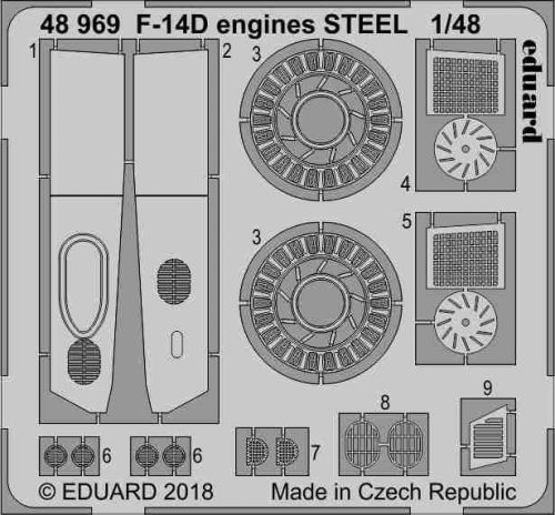 Eduard - F-14D engines STEEL for Tamiya