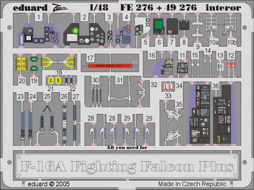 Eduard - F-16A Plus Fighting Falcon interior for Hasegawa