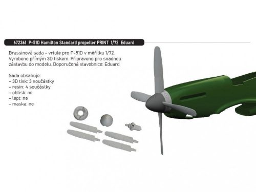 Eduard - P-51D Hamilton Standard propeller PRINT 1/72 recommended for EDUARD