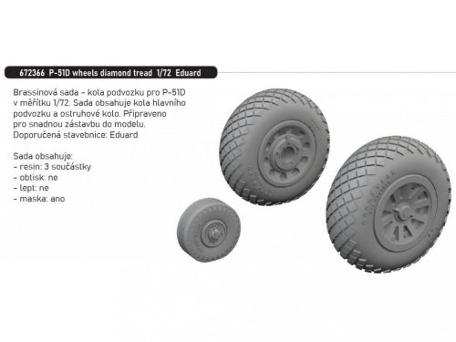 Eduard - P-51D wheels diamond tread 1/72 recommended for EDUARD