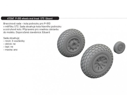 Eduard - P-51D wheels oval tread 1/72 recommended for EDUARD