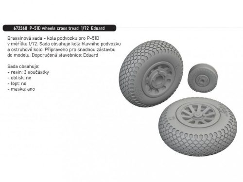 Eduard - P-51D wheels cross tread 1/72 recommended for EDUARD