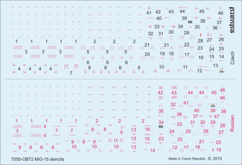 Eduard - MiG-15/ MiG-15bis stencils for Eduard