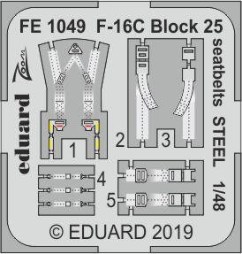 Eduard - F-16C Block 25 seatbelts STEEL for Tamiya