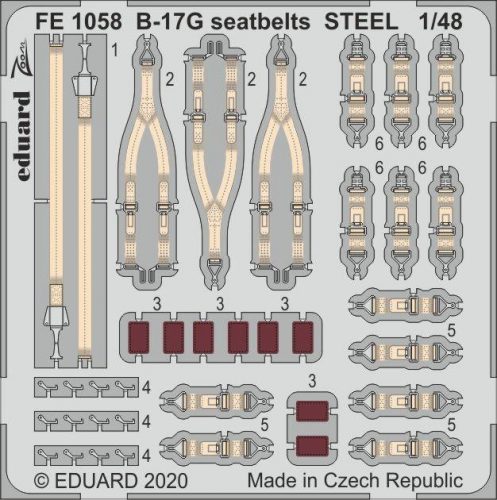 Eduard - B-17G seatbelts STEEL for HKM