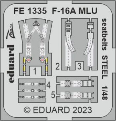 Eduard - F-16A MLU seatbelts STEEL 1/48 KINETIC