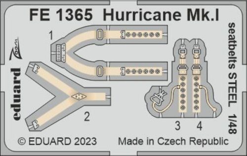 Eduard - Hurricane Mk.I seatbelts STEEL 1/48 HOBBY BOSS