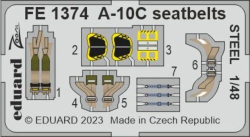 Eduard - A-10C seatbelts STEEL 1/48 ACADEMY