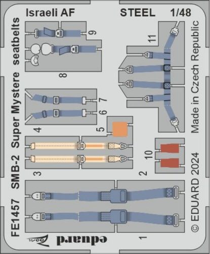 Eduard - SMB-2 Super Mystere seatbelts Israeli AF STEEL