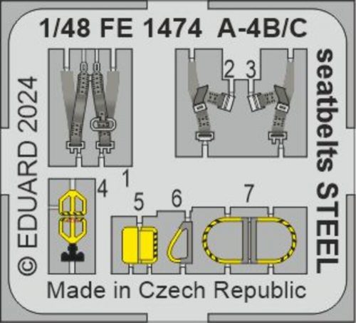 Eduard - A-4B/C seatbelts STEEL