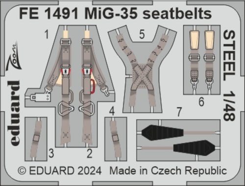 Eduard - MiG-35 seatbelts STEEL  HOBBY BOSS