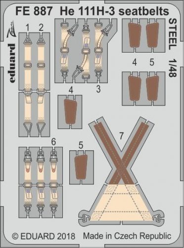 Eduard - He 111H-3 seatbelts STEEL for ICM