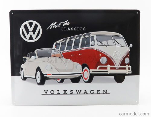 Edicola - Accessories 3D Metal Plate - Volkswagen Classic Black White Red