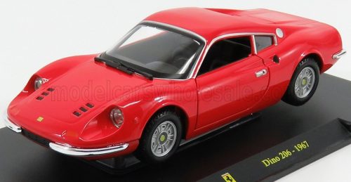 Edicola - FERRARI DINO 206 1967 - CON VETRINA - WITH SHOWCASE RED