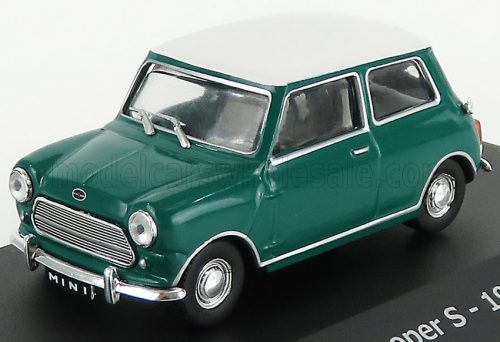 Edicola - MINI COOPER S 1967 - CON VETRINA - WITH SHOWCASE GREEN WHITE