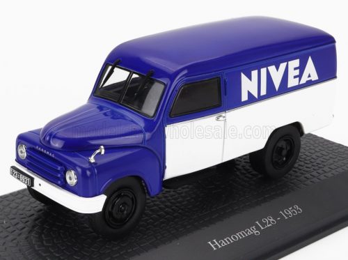 Edicola - HANOMAG L28 VAN TRUCK NIVEA 1953 - DAMAGE DISPLAY BOX BLUE WHITE