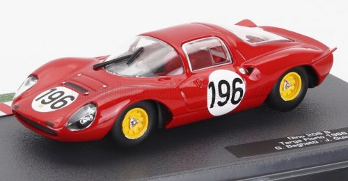 Edicola - FERRARI DINO 206S COUPE TEAM SEFAC N 196 2nd TARGA FLORIO 1966 GIANCARLO BAGHETTI - JEAN GUICHET RED WHITE