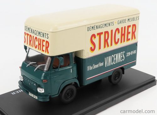 Edicola - Saviem Sg2 Mb35 Truck Van Demenagements Garde Meubles Stricher 1972 Blue Cream