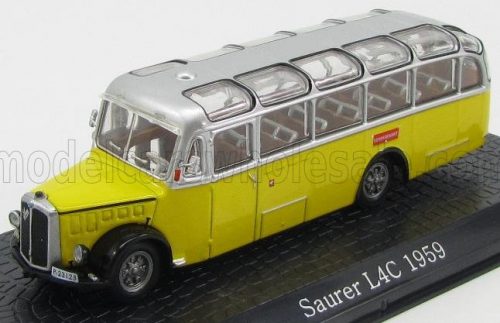 Edicola - SAURER L4C AUTOBUS SONDERFAHRT 1959 - DAMAGE DISPLAY BOX YELLOW