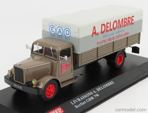 Edicola - Berliet Gdr 7W Truck Telonato Livraisons A.Delombre 1954 Brown Grey