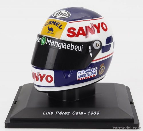 Edicola - Helmet F1 Casco - Minardi M189 N 24 Season 1989 Luis Perez Sala White Blue Yellow