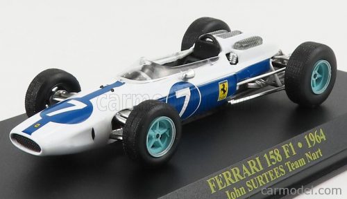 Edicola - Ferrari F1 158 Team N.A.R.T. North American Racing Team N 7 Season J.Surtees 1964 World Champion White Blue