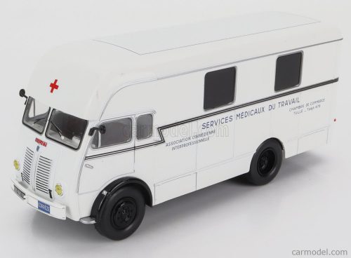 Edicola - Berliet Gla 5 Truck Fourgon Integral Sureleve Service Medicaux Du Travail Ambulance 2-Assi 1961 White