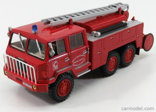 Edicola - Berliet Ff 6X6 Fpt Hr Tanker Truck Fire Engine Vigili Del Fuoco Service Departemental Secours 1971 Red