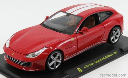 Edicola - Ferrari Gtc4 Lusso 2016 - Inspired By The F2003-Ga - Con Vetrina - With Showcase Red White