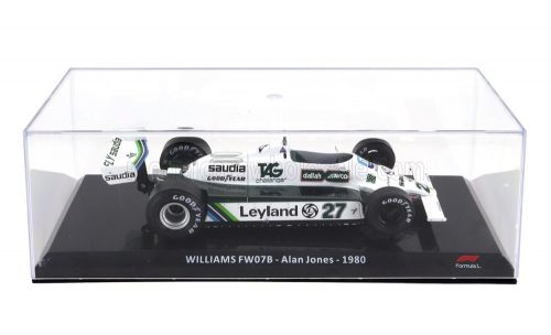 Edicola - WILLIAMS F1  FW07B N 27 WORLD CHAMPION SEASON 1980 ALAN JONES - CON VETRINA - WITH SHOWCASE WHITE GREEN