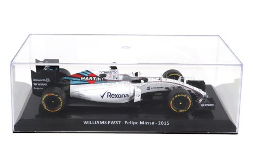 Edicola - WILLIAMS F1  FW37 TEAM MARTINI RACING N 19 SEASON 2015 FELIPE MASSA - CON VETRINA - WITH SHOWCASE WHITE BLUE RED