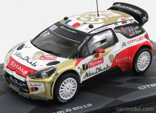 Edicola - Citroen Ds3 Wrc Total Abu Dhabi N 1 Winner Rally Montecarlo 2013 S.Loeb - D.Elena Red Gold White