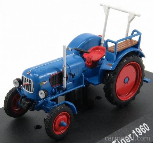 Edicola - Eicher Tiger Tractor 1960 - Con Vetrina - With Showcase Blue Red