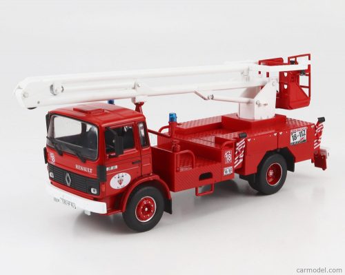 Edicola - Renault Jp11 Truck Scala Crane Elevator Cestello Sapeurs Pompiers 1977 Red White