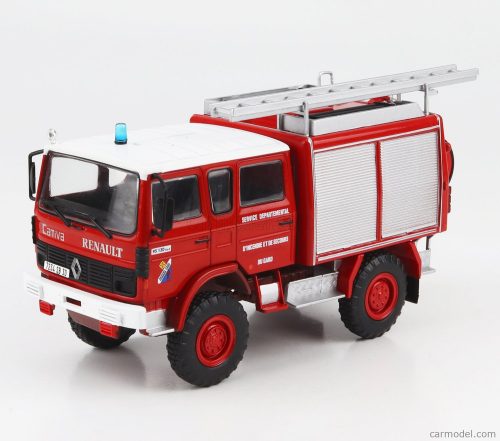 Edicola - Renault 95.130 4X4 Fpt Double Cabine Tanker Truck Sapeurs Pompiers 1992 Red White Silver