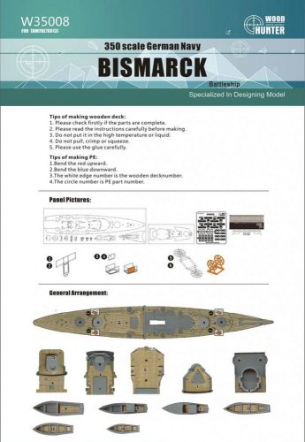 Flyhawk - German Navy Bismarck Battleship Wood Deck