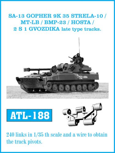 Friulmodel - SA-13 GOPHER 9K 35 STRELA 10 / MT-LB / BMP23 / HOSTA / 2 S 1 GVODZIKA late type tracks.