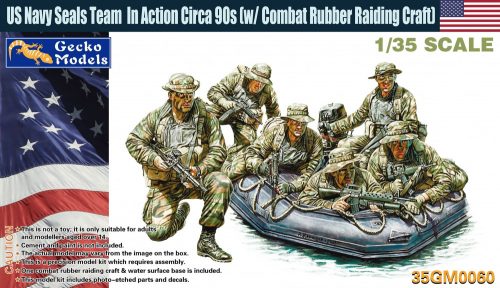 Gecko Models - 1/35 US Navy Seals Team In Action Circa 90s w/ Combat Rubber Raiding Craft - Gecko