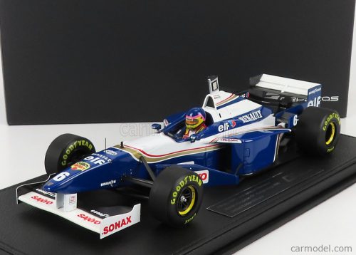 Gp-Replicas - Williams F1 Fw18 Renault N 6 (With Pilot Figure) Season 1996 Jacques Villeneuve - Con Vetrina - With Showcase Blue White