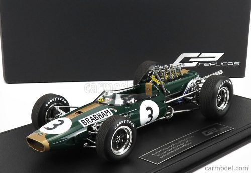 Gp-Replicas - Brabham F1 Bt19 N 3 Winner Germany Gp Jack Brabham 1966 World Champion - Con Vetrina - With Showcase Green Gold