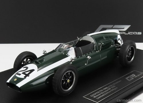 Gp-Replicas - Cooper F1 T51 Climax Team Cooper Car Company N 24 Winner Monaco Gp Jack Brabham 1959 World Champion - Con Vetrina - With Showcase Green White