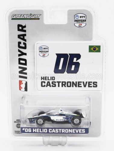 Greenlight - HONDA TEAM TRANSCARD MEYER SHANK RACING N 06 INDIANAPOLIS INDY 500 INDYCAR SERIES 2024 HELIO CASTRONEVES BLACK WHITE BLUE