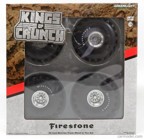 Greenlight - Accessories Set 4X Wheels Firestone Monster Truck - Set 4 Ruote Silver Black