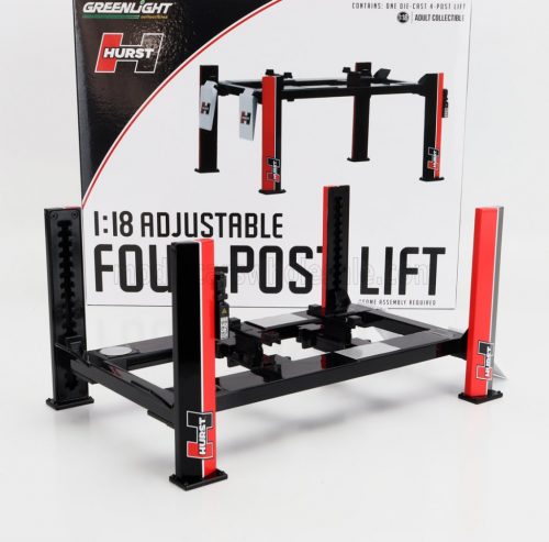 Greenlight - ACCESSORIES HURST PERFORMANCE GARAGE SET OFFICINA - PONTE SOLLEVATORE AUTO - FOUR POST LIFT BLACK RED