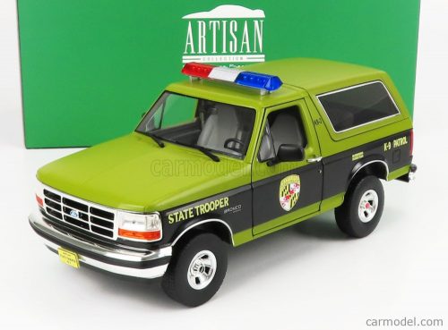 Greenlight - Ford Usa Bronco Maryland State Police 1996 Green Black