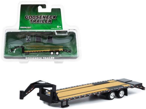 Greenlight - 1:64 Gooseneck Trailer - Primer Gray with Red and White Conspicuity Stripes (Hobby Exclusive) - GREENLIGHT