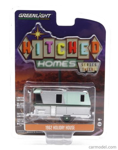 Greenlight - Trailer Holiday House Roulotte 1962 Silver Green